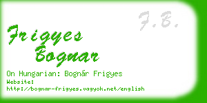 frigyes bognar business card