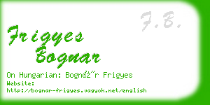 frigyes bognar business card